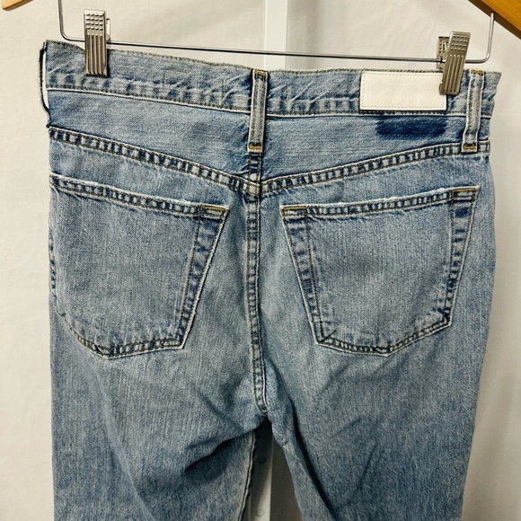 Re Done High Rise Crop Flare Button Fly Jeans Light Wash 28 - Picture 10 of 11